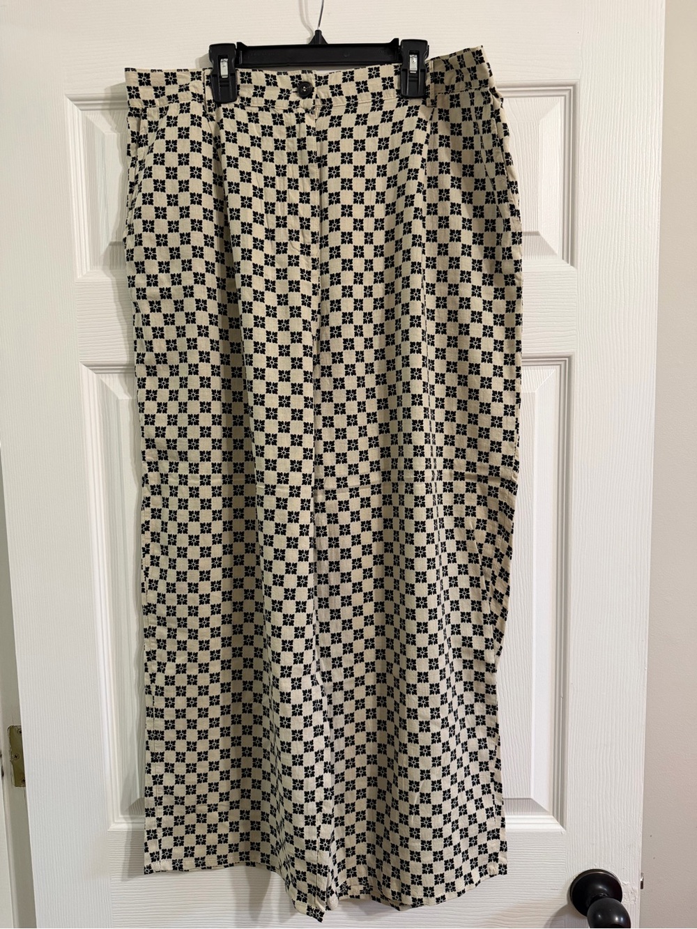 Rylee + Cru Flower Check Wide Leg Trouser Pants